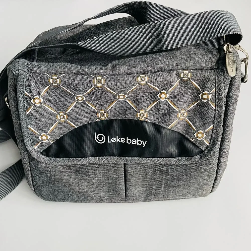 Lekebaby Grey Breast Milk Cooler Bag Contoured Ice Pack Insulated Bottle Tote